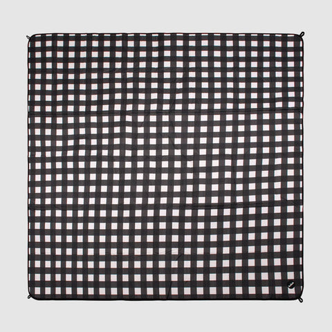 Kollab Wine Picnic Rug - Black Check - 2M x 2M