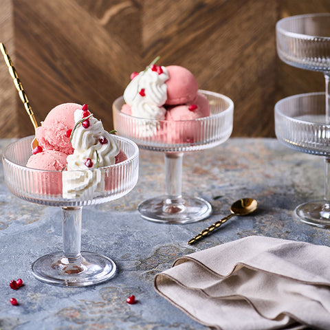 Alice Ribbed Glass Dessert Cups by La Rochere