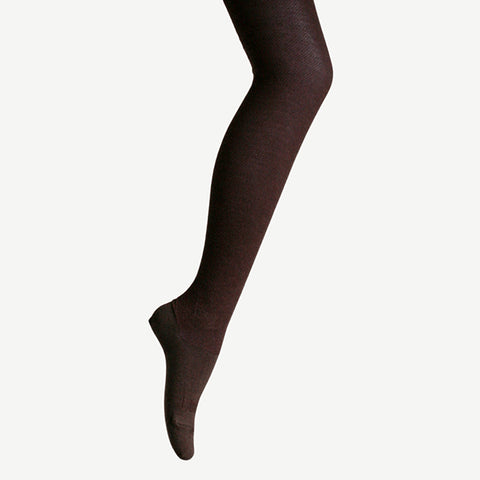 Lamington Wool Textured Knit Tights | Cacao