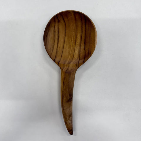 Large Rice Spoon Horn Shaped Handle 24cm - Teak Wood