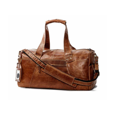 Mahyl Leather Weekender by JLP - Cognac