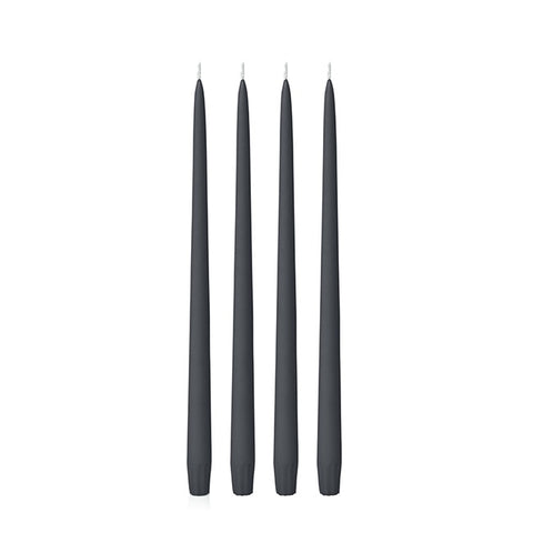 Moreton Eco Taper Candle 25cm, Pack of 4 in Charcoal