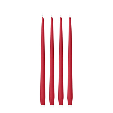 Moreton Eco Taper Candle 25cm, Pack of 4 in Chilli Red