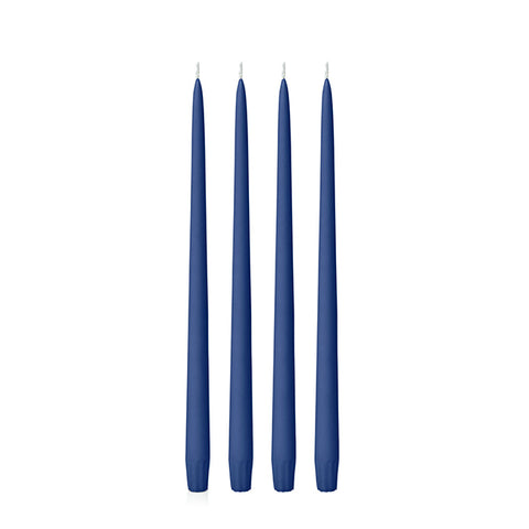 Moreton Eco Taper Candle 25cm, Pack of 4 in Navy.