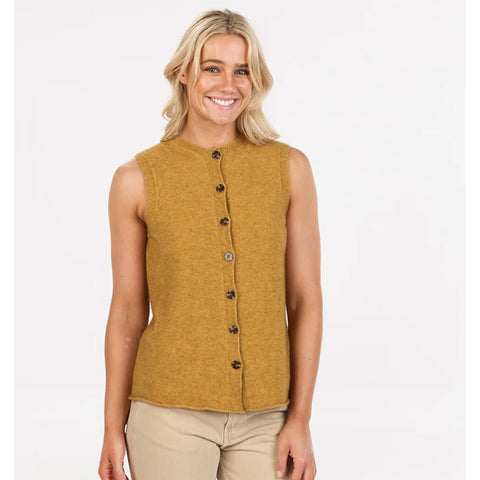 Native World Sleeveless Cardigan Marigold