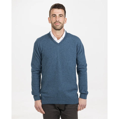 Native World V Neck Sweater - Marine