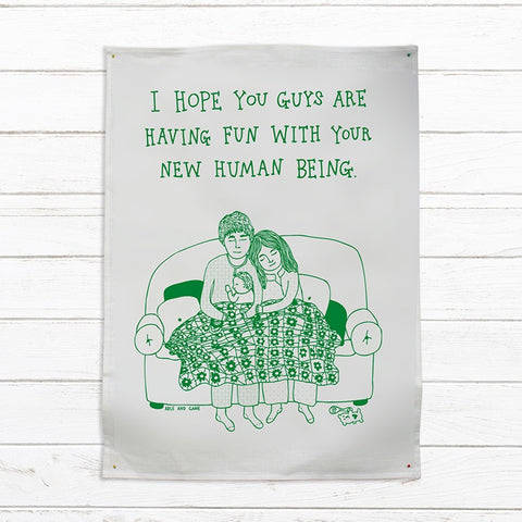 New Human Baby Tea Towel by Able & Game