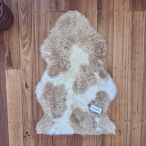 New Zealand Long Wool Sheepskin Brown/Cream