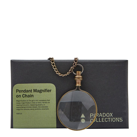 Brass Magnifier Pendant w Chain