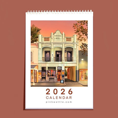 Pink Wattle 2026 Art Calendar - Melbourne Icons - 2 Left