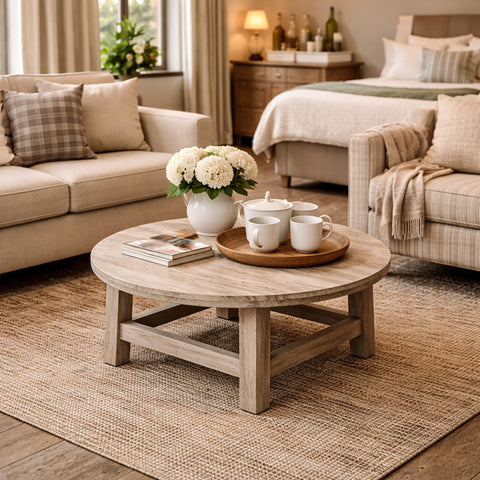 Pioneer Recycled Elm Round Coffee Table 