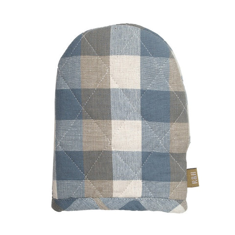 Raine & Humble Double Check Half Oven Glove Blue Haze Back