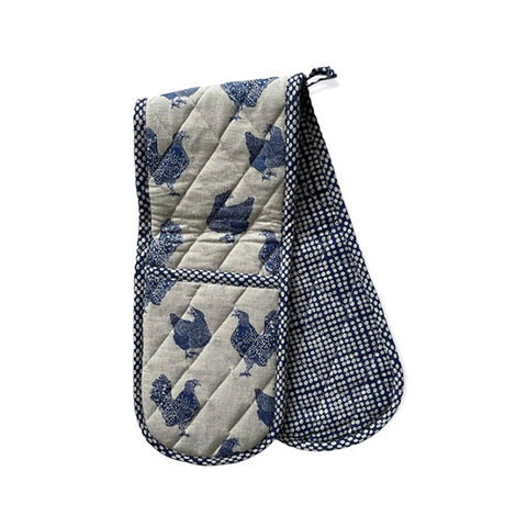 Raine & Humble Henrietta Hen Double Oven Glove Blue