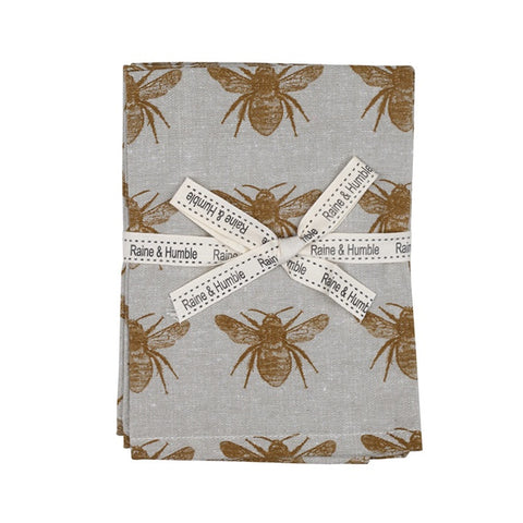 Raine & Humble Honey Bee Napkins in Mustard sold as a set of 4