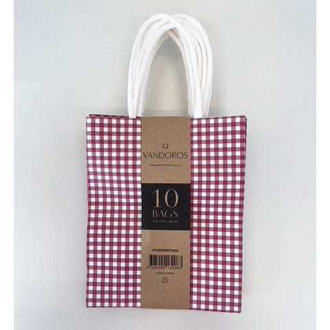 Red Gingham Twisted Handle Bags