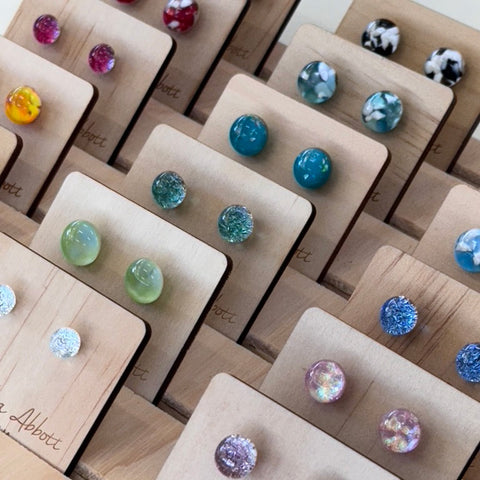 Samantha Abbott Glass Studs - Made in Gippsland