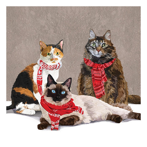 Scarf Cats Lunch Napkins by Paper Products Design