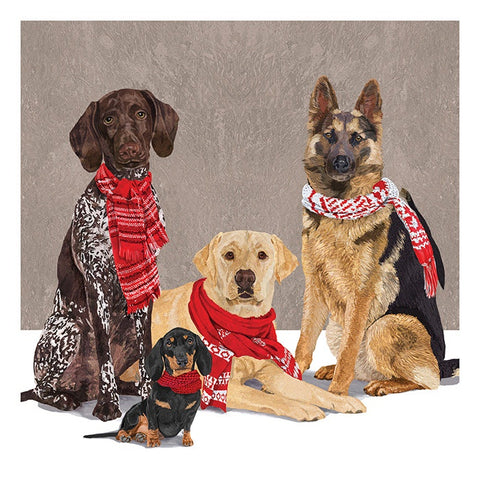 Scarf Dogs Lunch Napkins by Paper Products Design