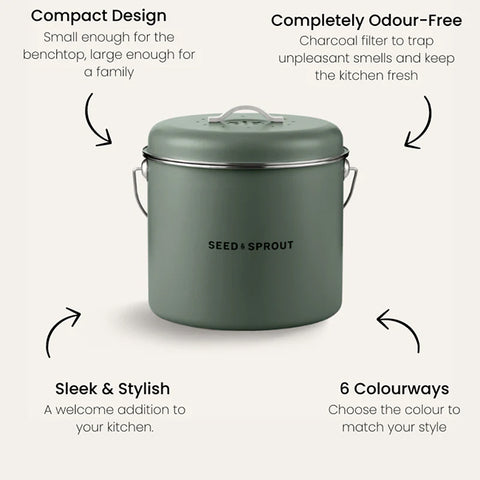 Seed & Sprout Kitchen Compost Bin Eucalyptus