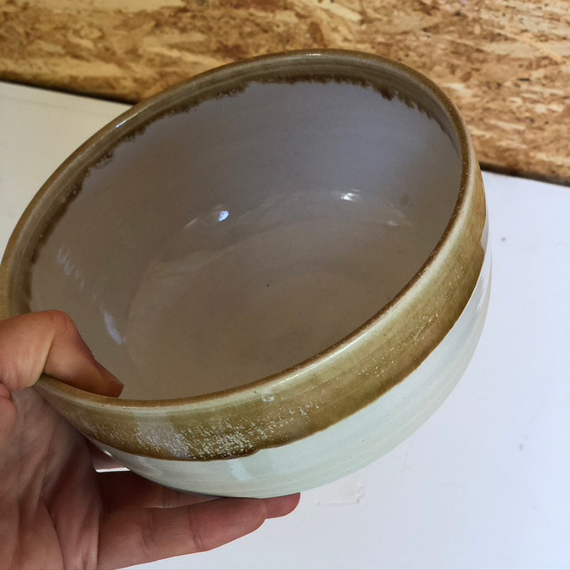 Shelley Panton Hand-Thrown Studio Pottery Bowl White Ochre