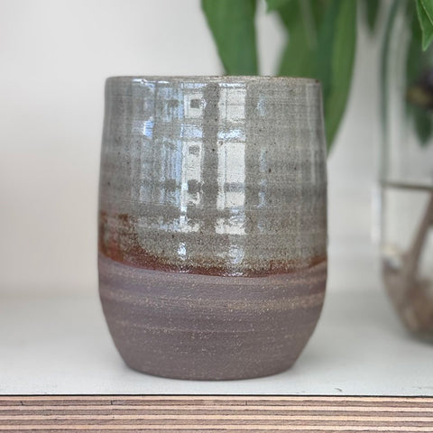 Shelley Panton Handmade Pottery Cup Sage/Dark Clay