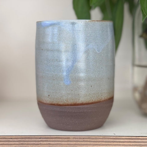 Shelley Panton Pottery Cup  Dark Clay | Sky Blue