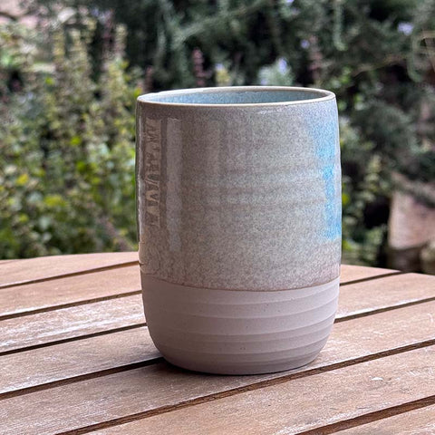 Shelley Panton Pottery Cup White Clay - Oberon Blue