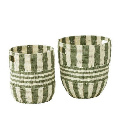 Solana Olive Stripe Baskets - Pick Up Only
