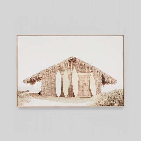 Surf Hut Framed Canvas 120cm x 80cm - In Stock