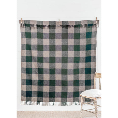 The Grampian Goods Co Wool Check Blanket 175cm x 157cm | Cypress