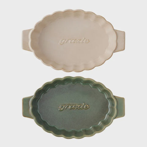 Toscana Ceramic Baker Green or Ivory