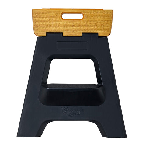 Vigar Compact 2 Step Foldable Bamboo Top 40 cm | Black