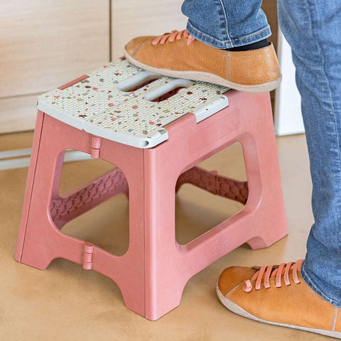 Vigar Compact Step Stool Terrazzo Top 32cm | Peach