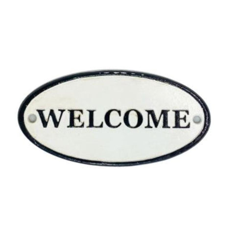 Welcome Oval Cast Iron Sign