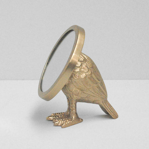 Black bird-shaped mirror on a white background