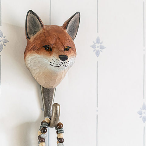 Wildlife Garden Handcrafted Animal Hook - Red Fox