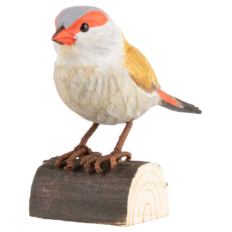 Wildlife Garden Handcrafted Deco Bird - Red Browed Finch