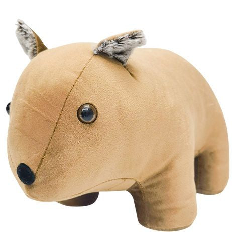 brown wombat doorstop on a white background