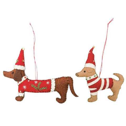 Wool Felt Christmas Decoration - Dog