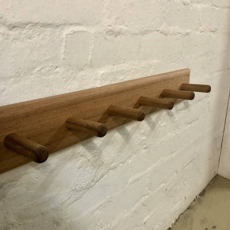 Handmade Hardwood Coat Rack 96cm - 8 Pegs