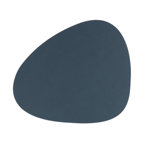 Large Curved Dark Blue Placemat in NUPO Leather by LIND DNA