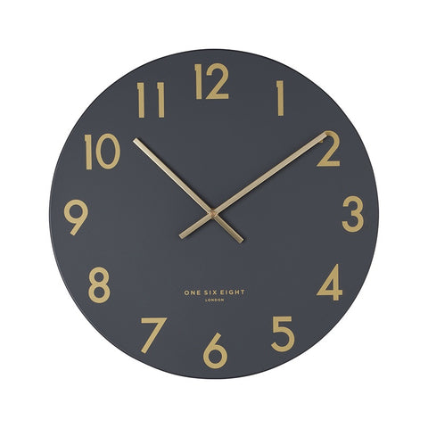 Jones Silent Wall Clock Charcoal 30cm