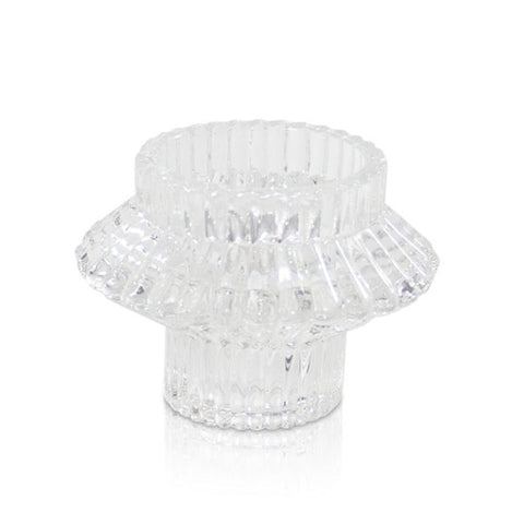 Aida Vintage Glass Candle Holder Clear