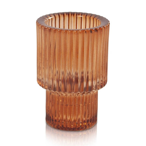 Arlo Vintage Glass Candle Holder Amber