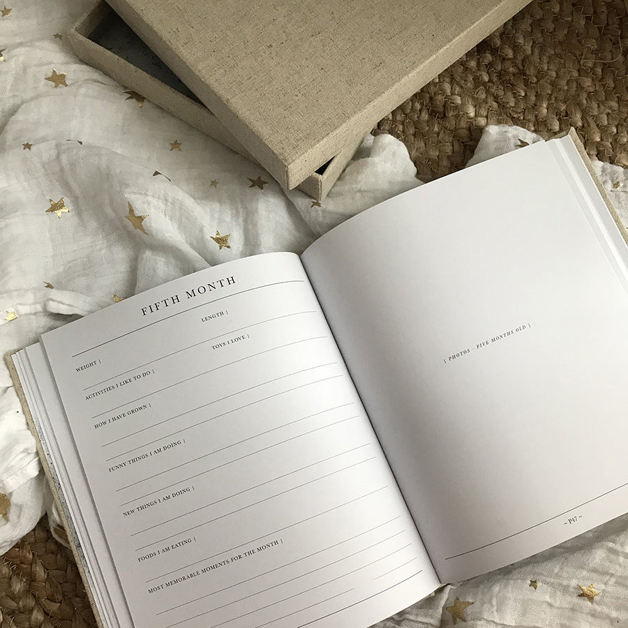 Write To Me Baby Boxed Journal First Year Of You - Beige - The