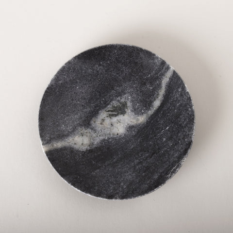 Black Marble Soap Dish Round 12cm