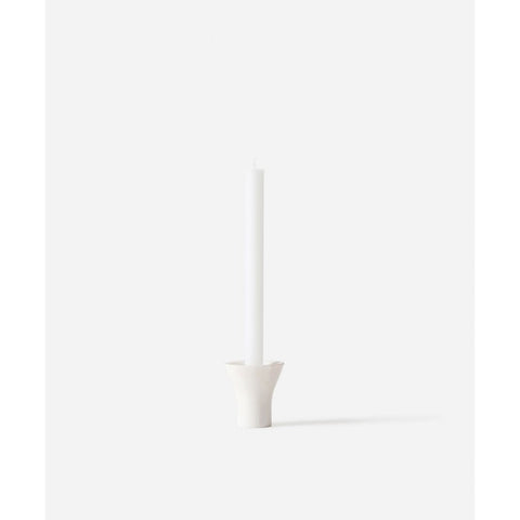 Citta Flare Marble Candle Holder White