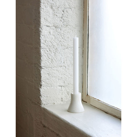 Citta Flare Marble Candle Holder White