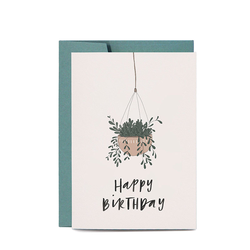 Hanging Plants Happy Birthday Greeting Card