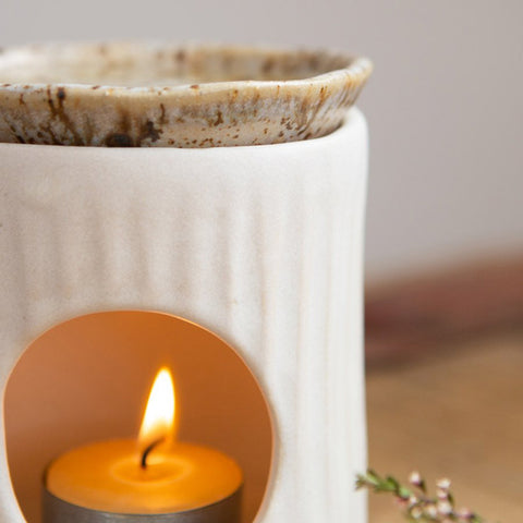 Kim Wallace Ceramics Oil Burner Oatmeal /Spotted Gum